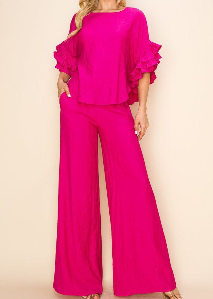 Linen Blouse and Pants Set