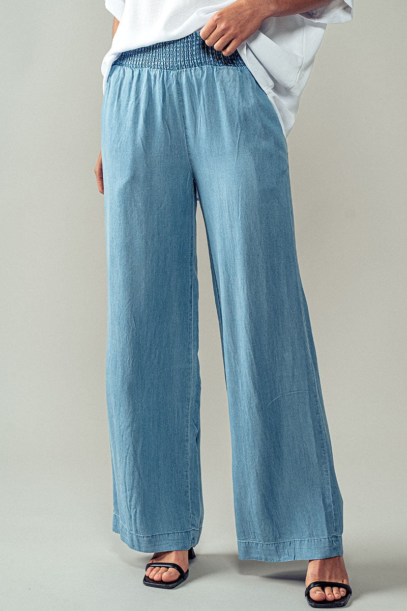 SMOCKED WAISTBAND PANTS