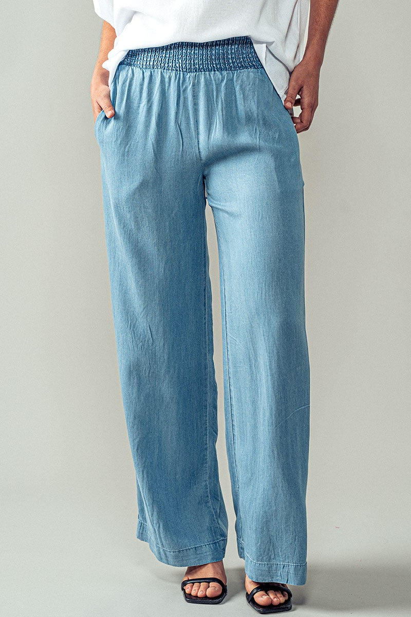SMOCKED WAISTBAND PANTS