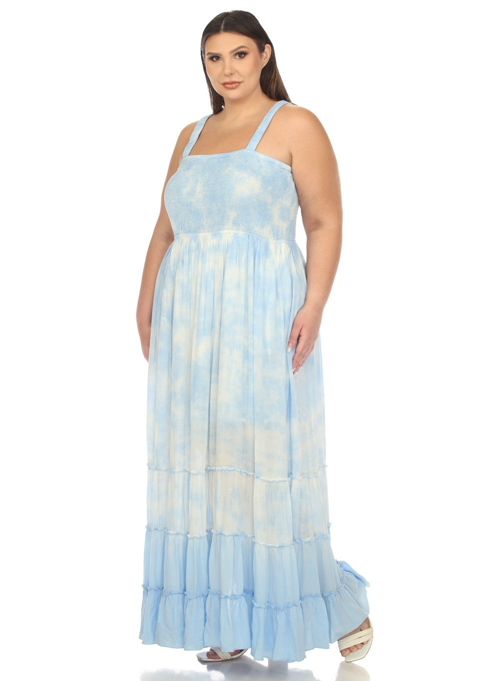 Smocked Maxi Dress, (PLUS SIZE)