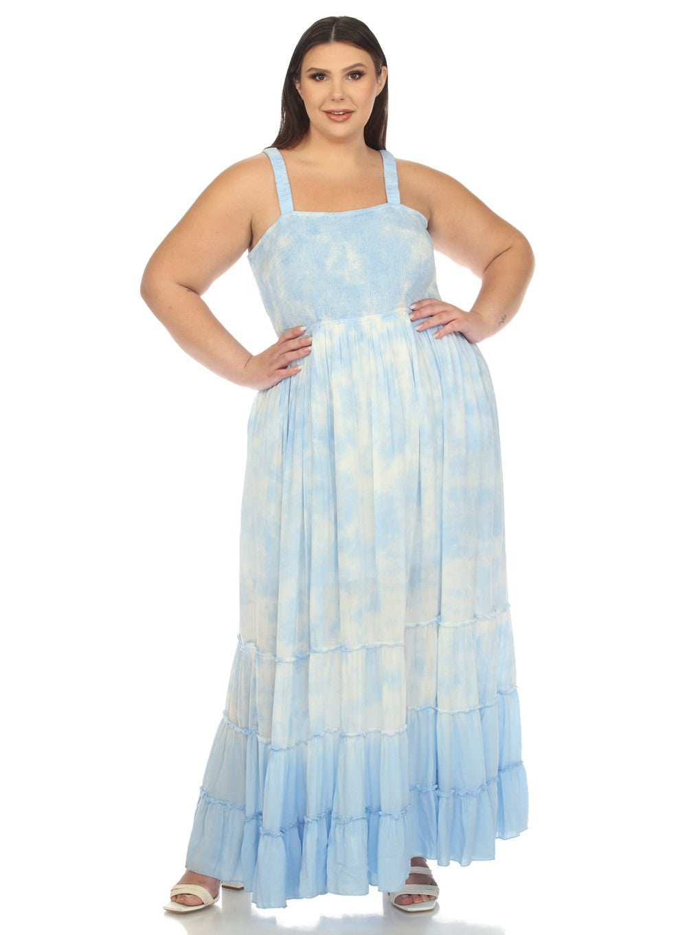 Smocked Maxi Dress, (PLUS SIZE)