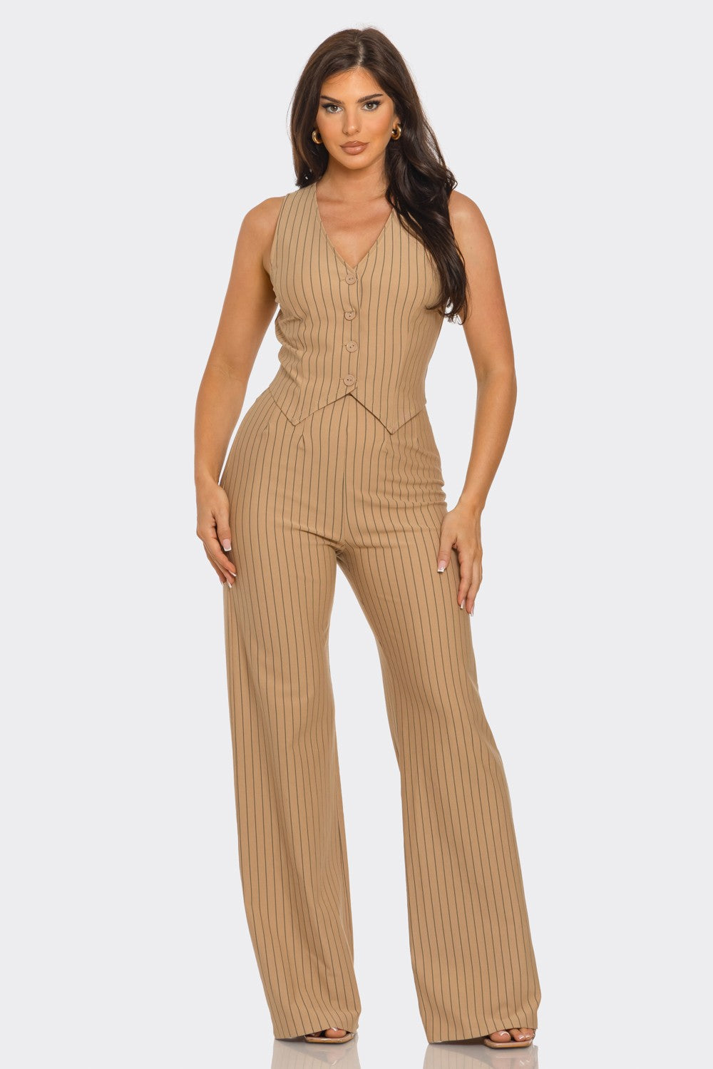 Stripe Vest Top And Pants Set