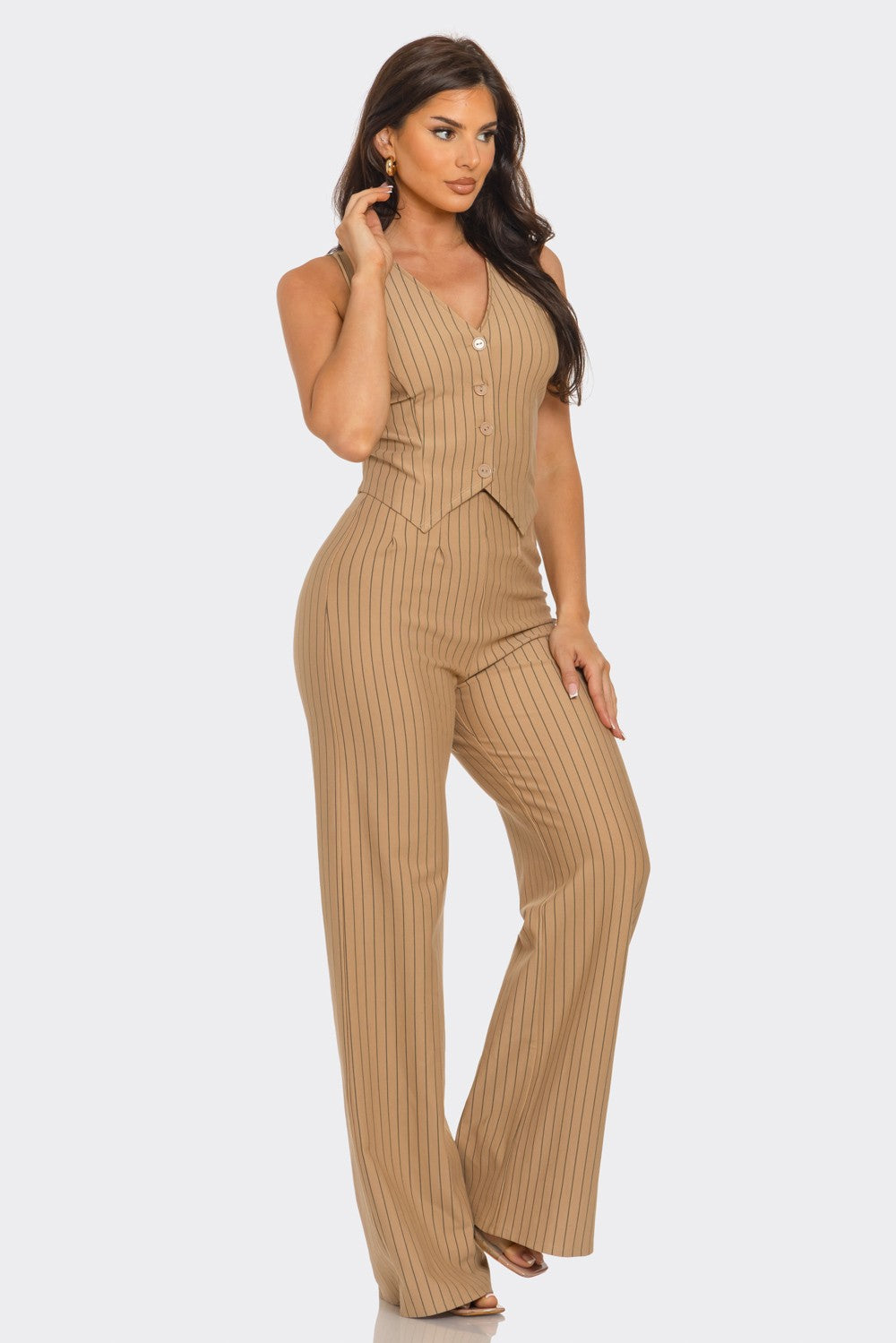 Stripe Vest Top And Pants Set