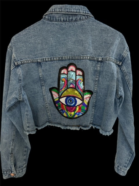 Denim Jacket ( Hamsa Multicolor)