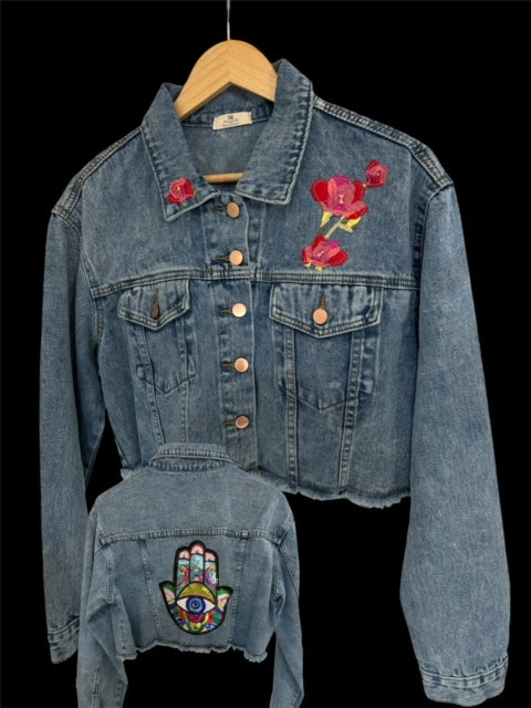 Denim Jacket ( Hamsa Multicolor)