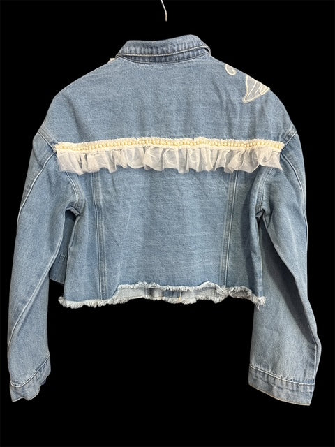 Denim Jacket (White Flower)