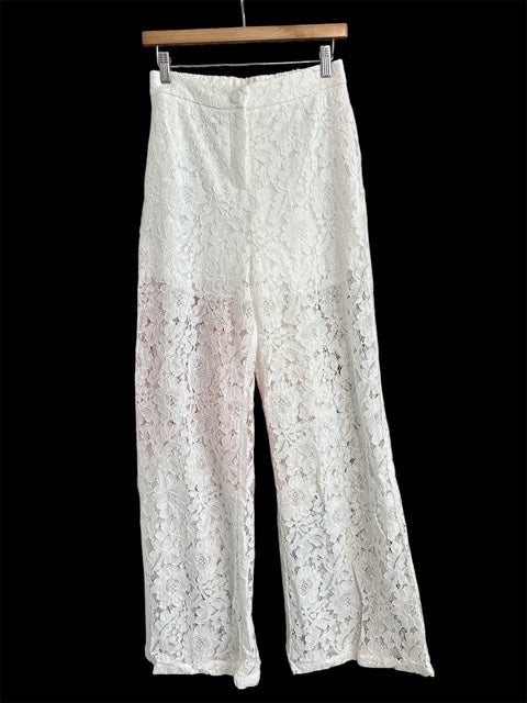 Pants High wide leg lace trousers