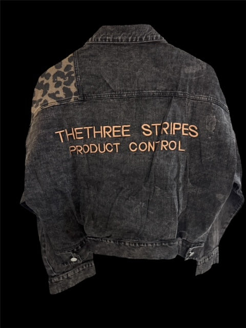 Denim Jacket (Black Animal Print)
