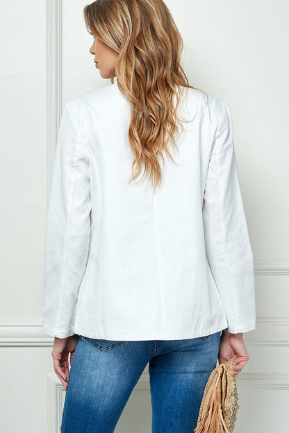 Buttoned Long Sleeve Jacket