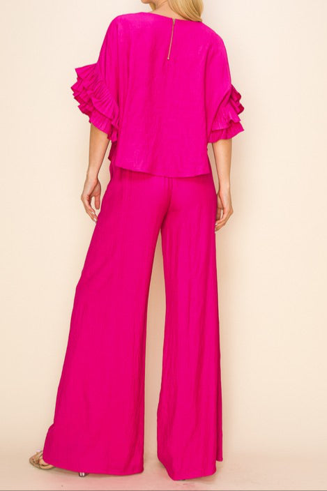 Linen Blouse and Pants Set