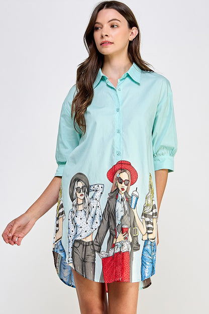 GRAPHIC SHIRT TUNIC