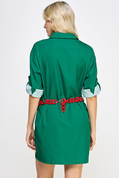 GRAPHIC SHIRT DRESS