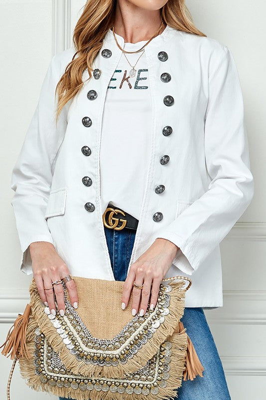 Buttoned Long Sleeve Jacket