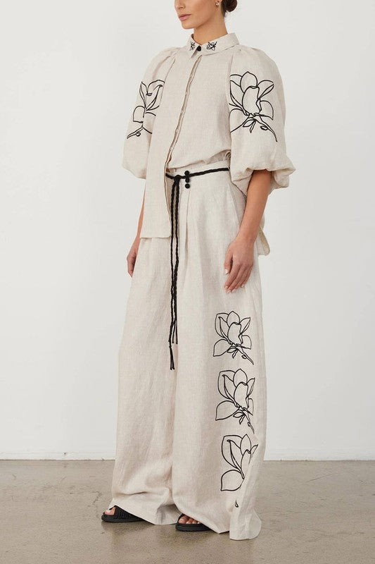 Floral Wide Leg Pants