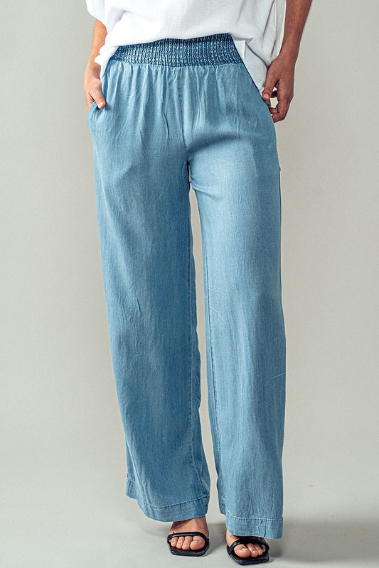 SMOCKED WAISTBAND PANTS