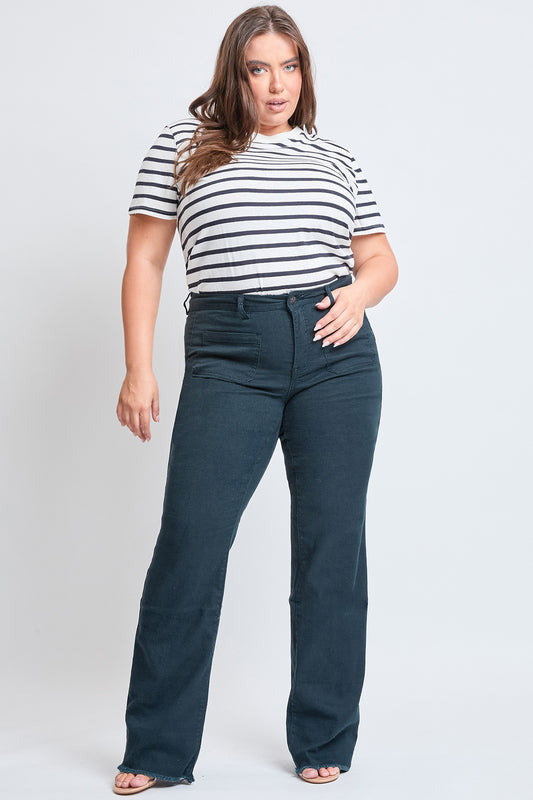 High Rise Snip To Fit Wide Leg Jean (PLUS SIZE)