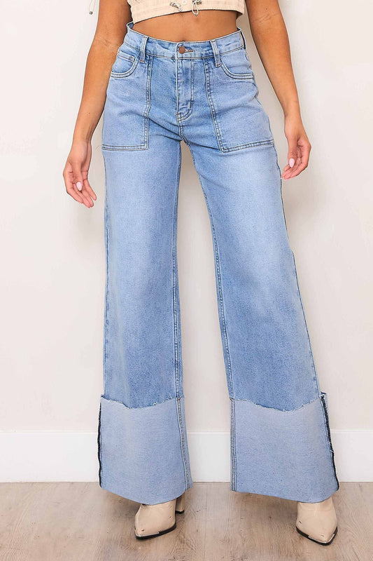 Jeans. (High Waisted Non-Distressed Wide Leg)