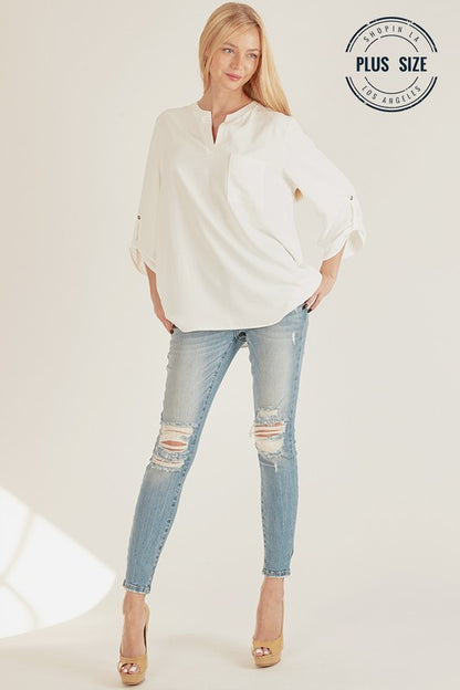 Blouse Open Loose Fit Top (PLUS SIZE)