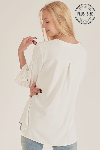 Blouse Open Loose Fit Top (PLUS SIZE)