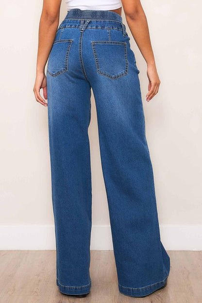 Double Waist Wide Leg Jeans