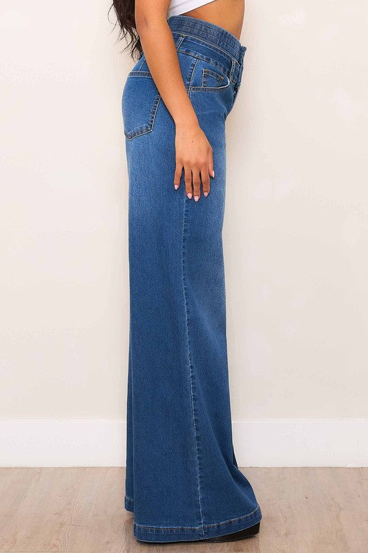 Double Waist Wide Leg Jeans