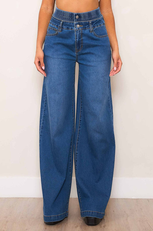 Double Waist Wide Leg Jeans