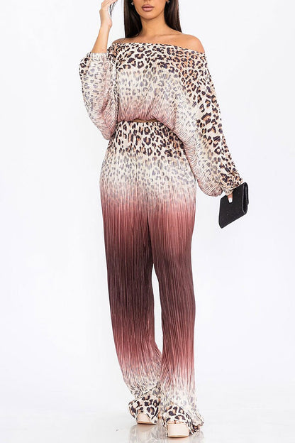 TOP & WIDE LEG ANIMAL PRINT SET.