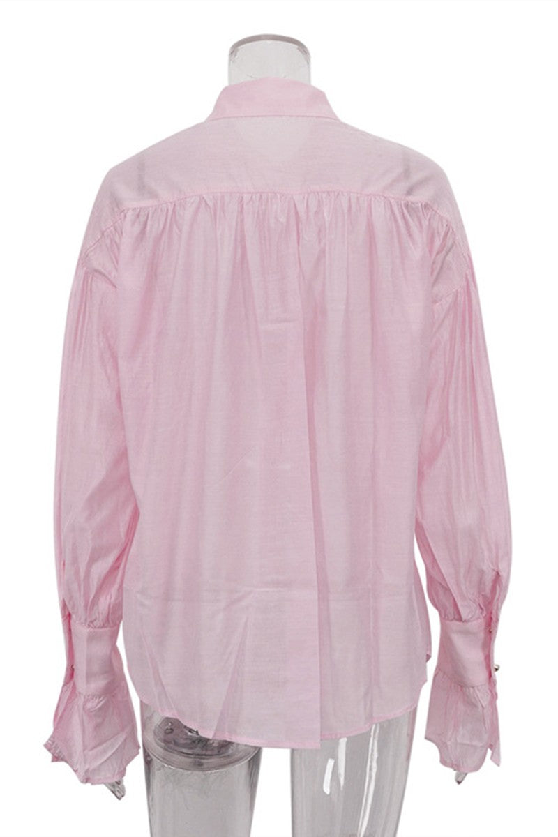 Classic Long Sleeve Blouse (PINK)