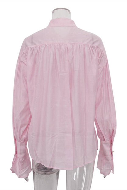 Classic Long Sleeve Blouse (PINK)