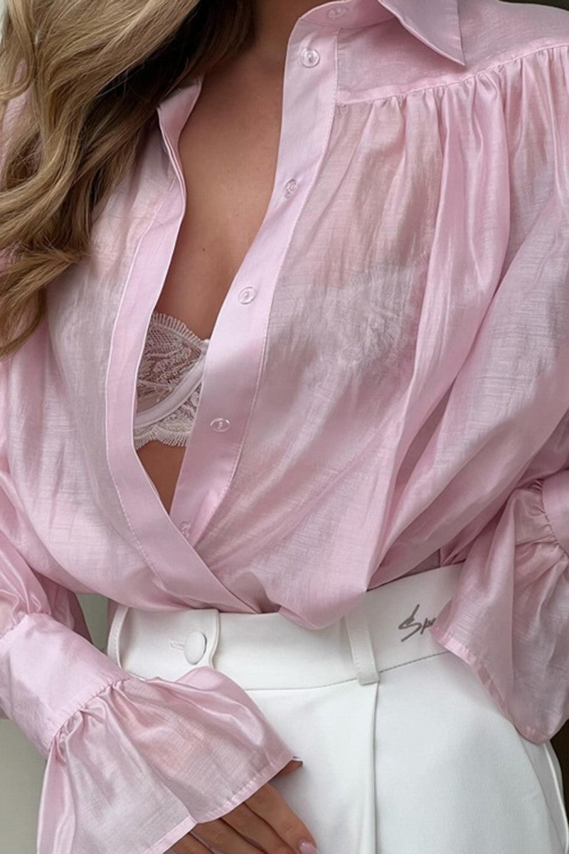 Classic Long Sleeve Blouse (PINK)