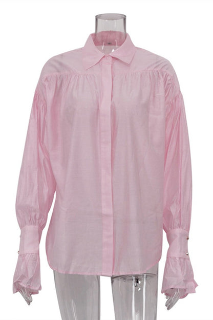 Classic Long Sleeve Blouse (PINK)