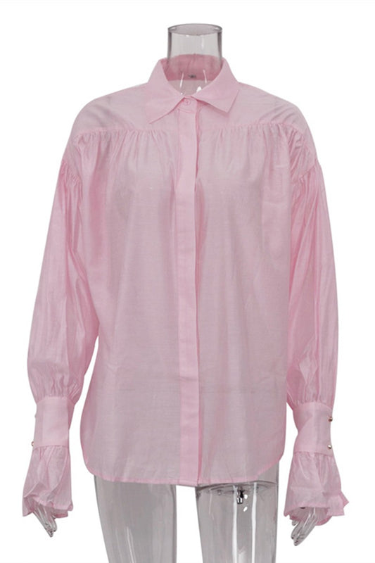Classic Long Sleeve Blouse (PINK)