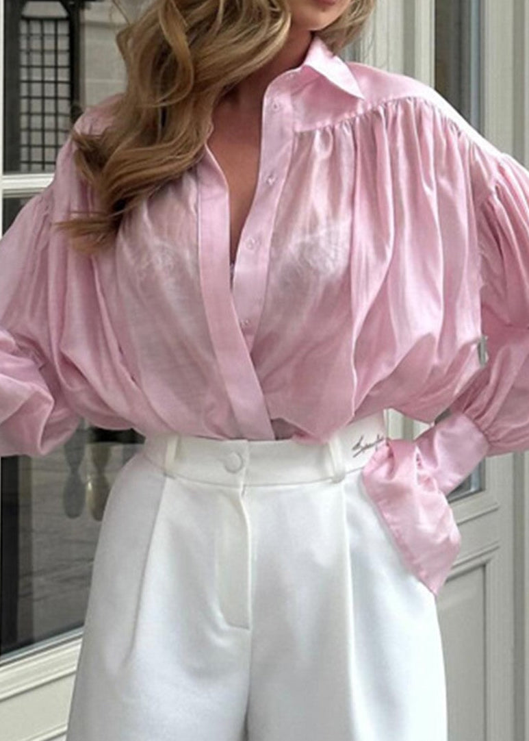 Classic Long Sleeve Blouse (PINK)