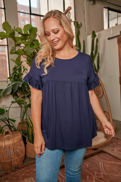 Ruffle sleeve  top (PLUS SIZE)