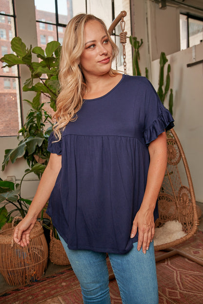 Ruffle sleeve  top (PLUS SIZE)