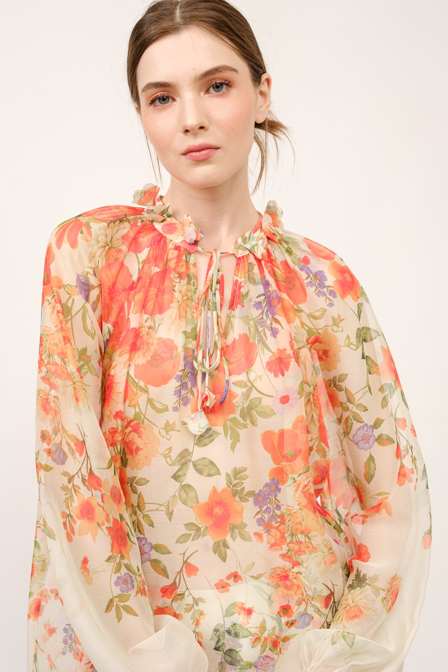 Long Sleeve Floral Print Blouse Top