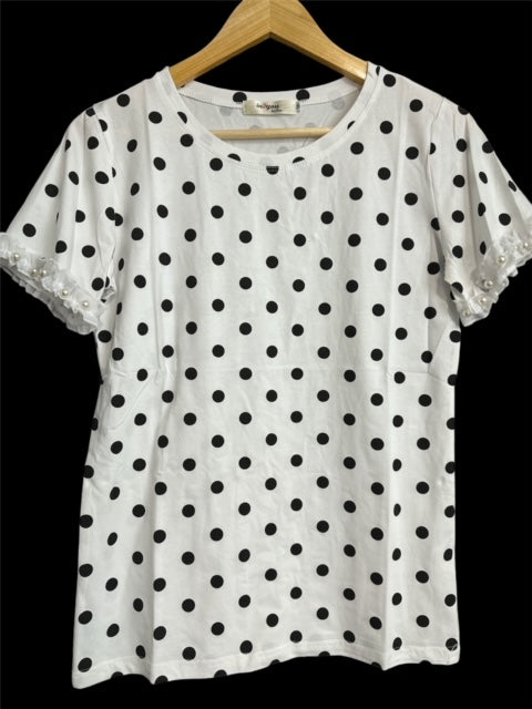 PEARL RUFLE SLEEVE DETAILED TOP