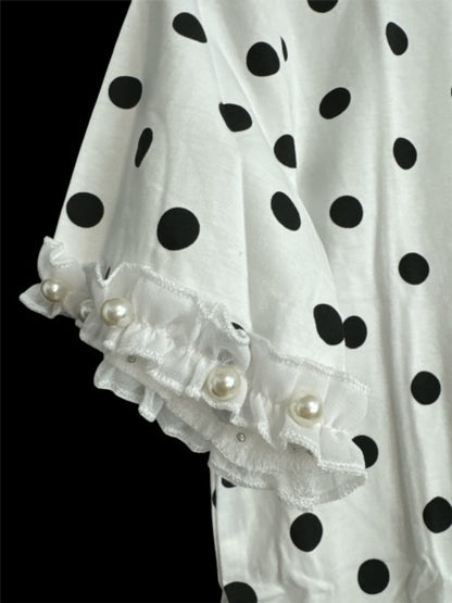 PEARL RUFLE SLEEVE DETAILED TOP
