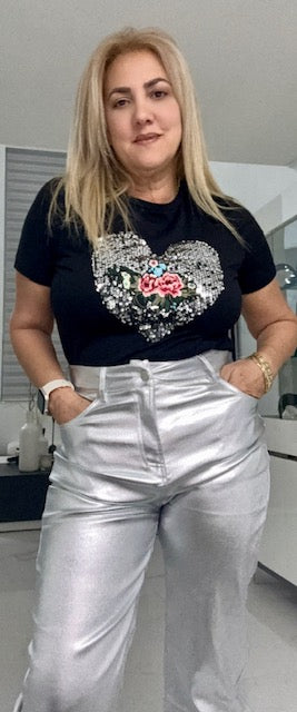 Pants (METALLIC WIDE LEG)