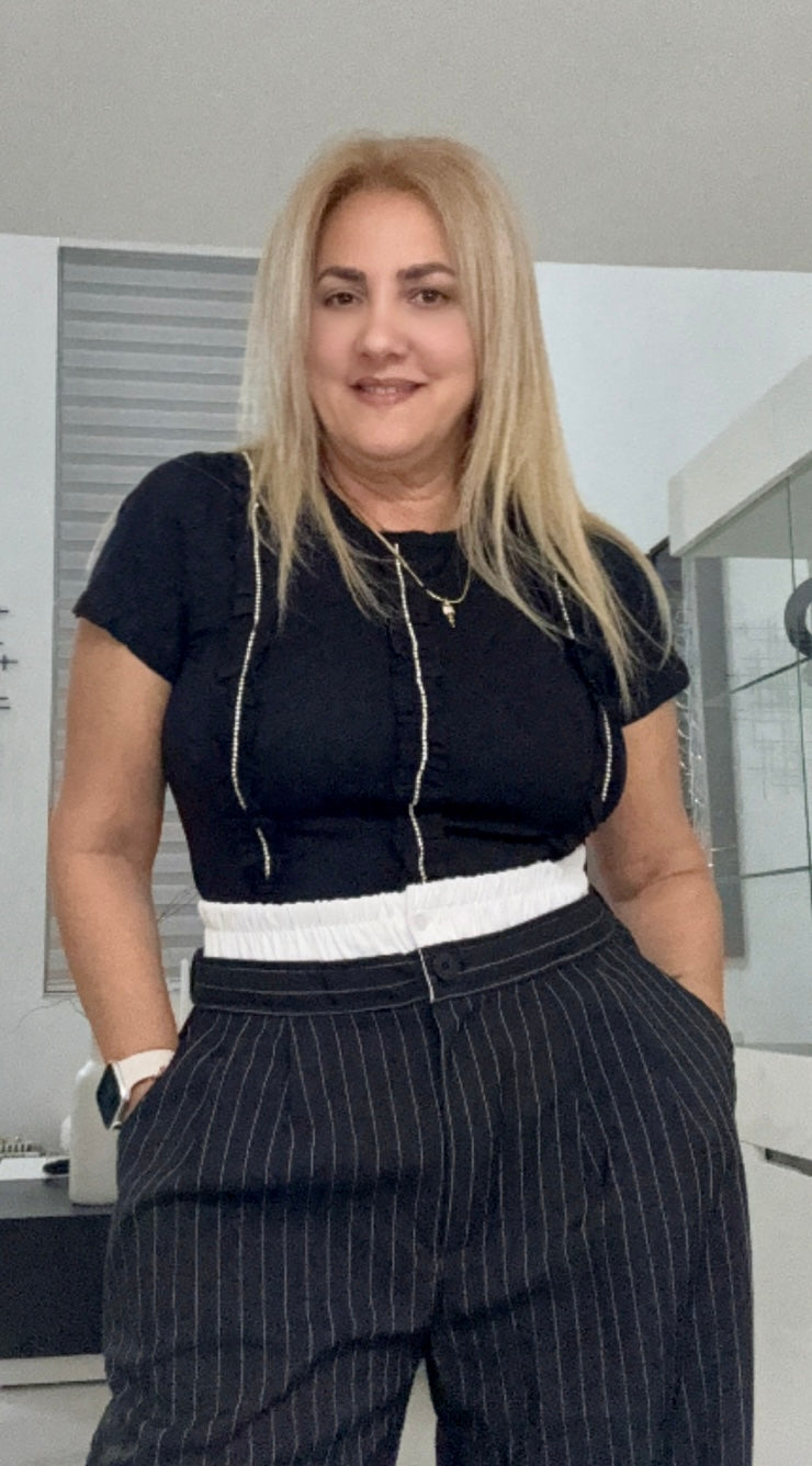 Ruffled with Stones Detailed Top