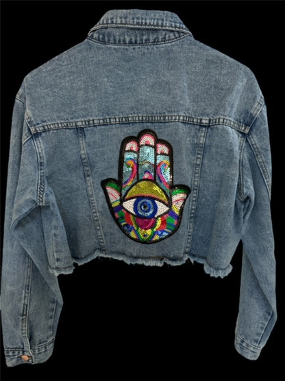 Denim Jacket ( Hamsa Multicolor)
