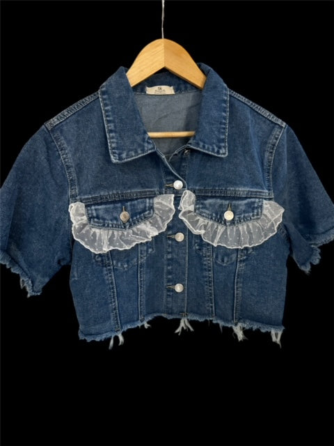 Denim Jacket (White Flowers)