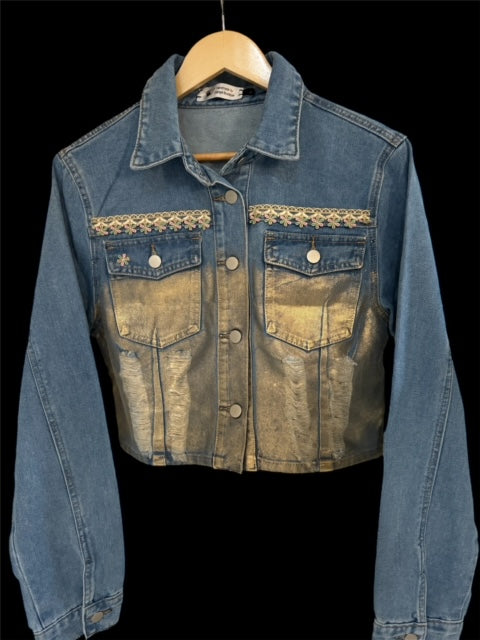 Denim Jacket (Golden Flowers)