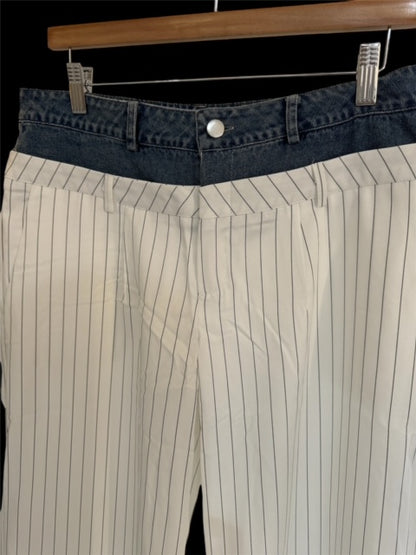 PANTS (Double waistband straight leg)
