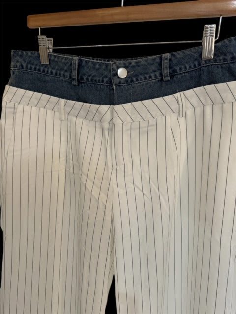 PANTS (Double waistband straight leg)