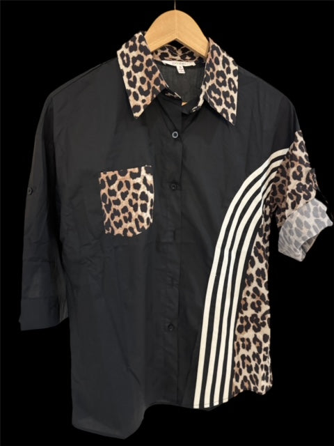 SHIRT ANIMAL PRINT/BLACK