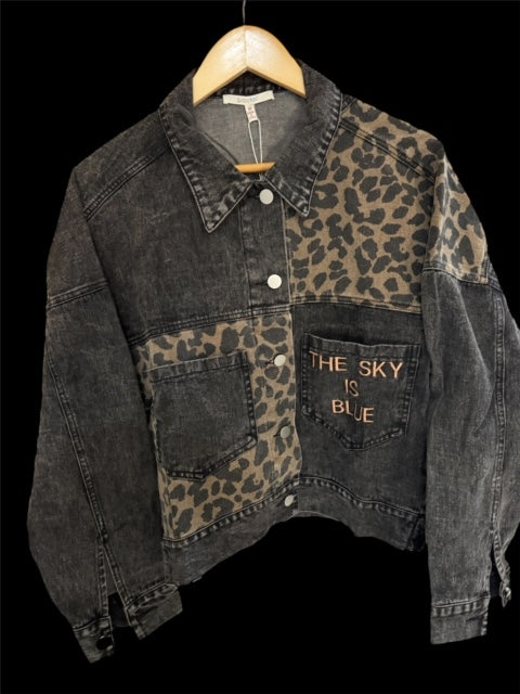 Denim Jacket (Black Animal Print)