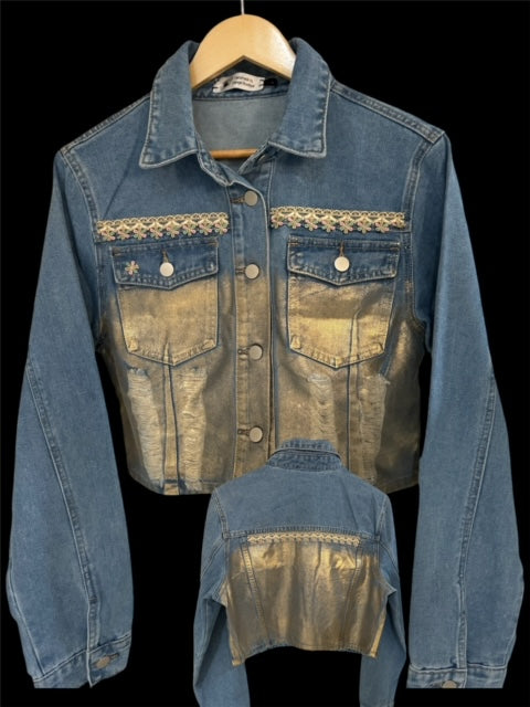 Denim Jacket (Golden Flowers)