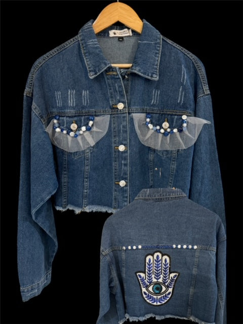 Denim Jacket (Blue Hamsa)