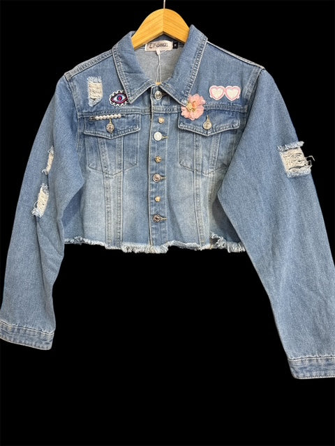 Denim Jacket (Pink Heart)